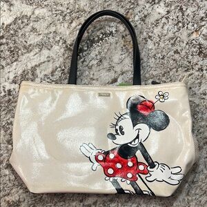 Kate Spade Disney Cream and Black Mickey Mouse Tote Bag